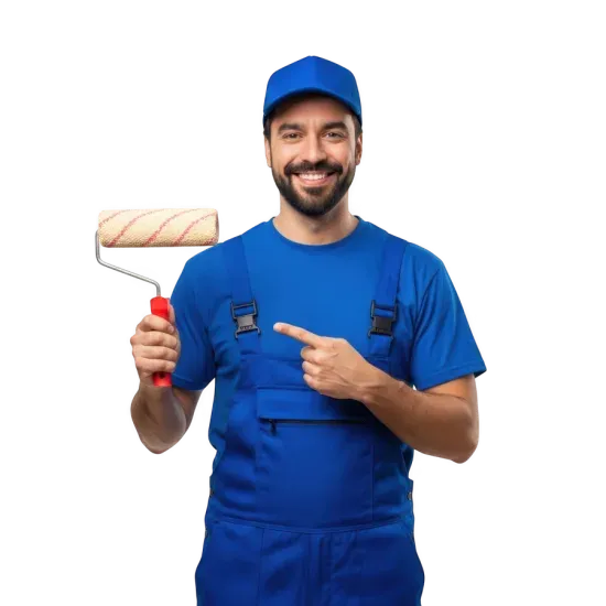 Painter holding a paint roller